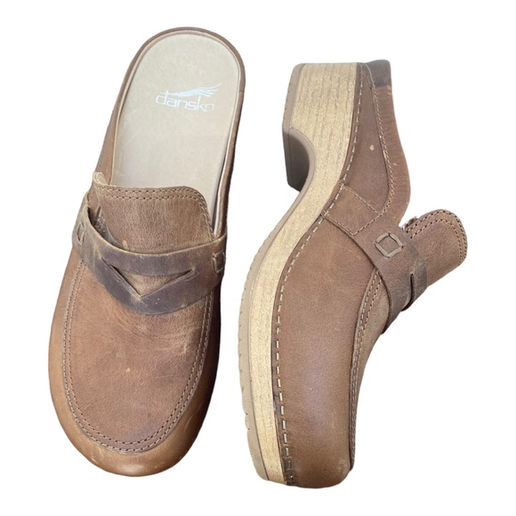 Dansko New Women's Bel Mule Clog Brown Leather size 38 - Picture 9 of 14